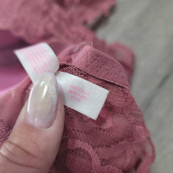 Victoria's Secret PINK pink dusty rose Lace Bralette size M Mauve - Picture 4 of 5